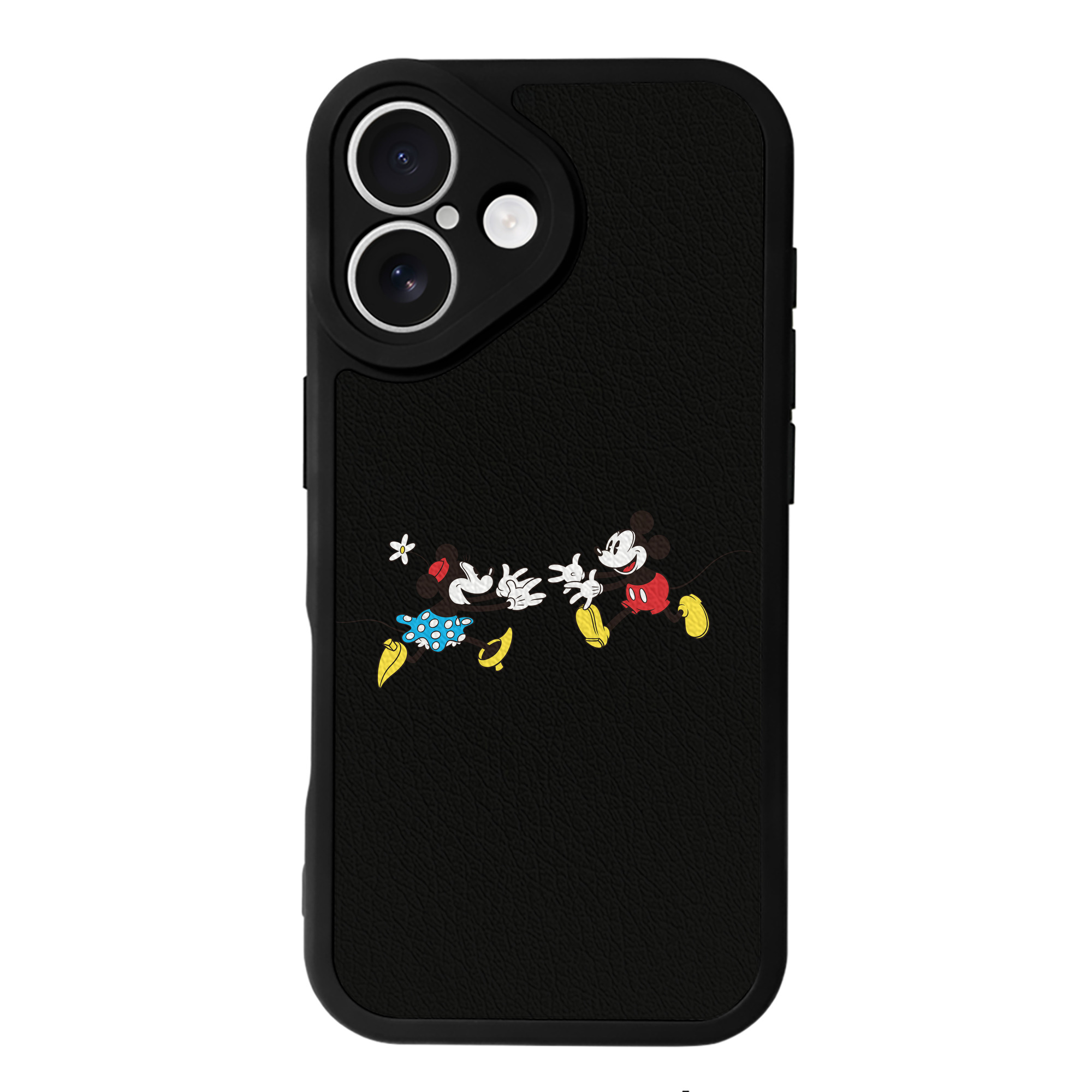 （画像用） ミッキーマウス Mickey Mouse 【iPhone 16シリーズ対応】シリコンスマホケース（レザー調） 材質：シリコン